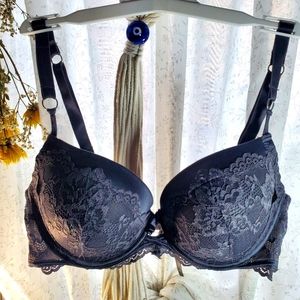 Grey Lace Demi/Balconnette Bra